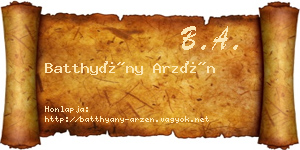 Batthyány Arzén névjegykártya